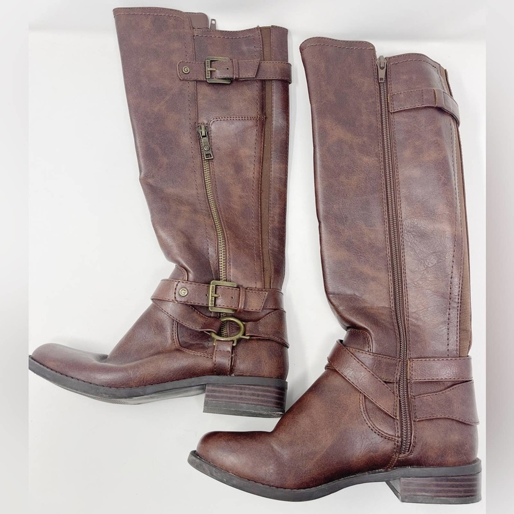 [G by Guess] brown faux leather riding boot size 6 - Picture 4 of 9